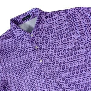 Turtleson Performance Golf Polo Floral Geometric Stretch IBIS Wicking Large